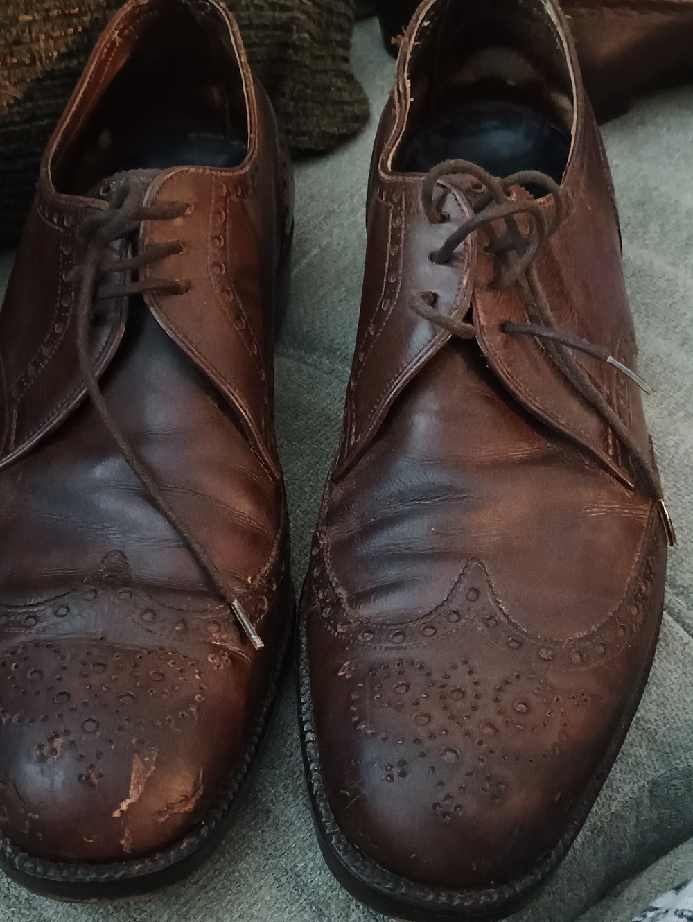 Men's Brown Leather Wingtip Dress Shoes (264) Size 12